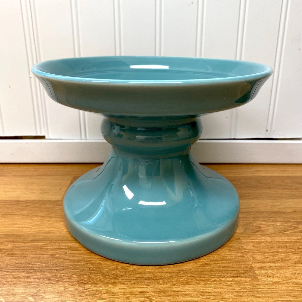 Pottery Barn Drink Dispenser Pottery Stand Turquoise Blue Ceramic